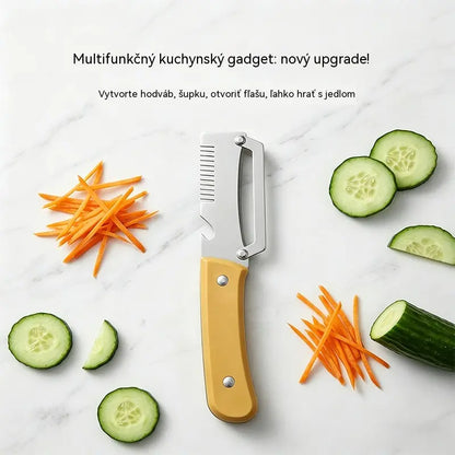 ✅Compra 1, llévate 1 gratis (2 artículos) 🧅🔪 Pelador de cocina multifuncional 3 en 1: ¡Pela, corta y abre botellas! 🔥