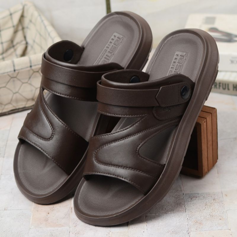 ✨🌴【Ofertă specială🔥】【40-45】Sandale și papuci de vară casual din piele cu talpă moale pentru bărbați