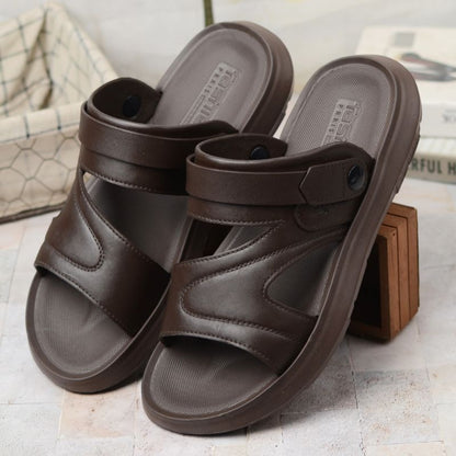 ✨🌴【Ofertă specială🔥】【40-45】Sandale și papuci de vară casual din piele cu talpă moale pentru bărbați