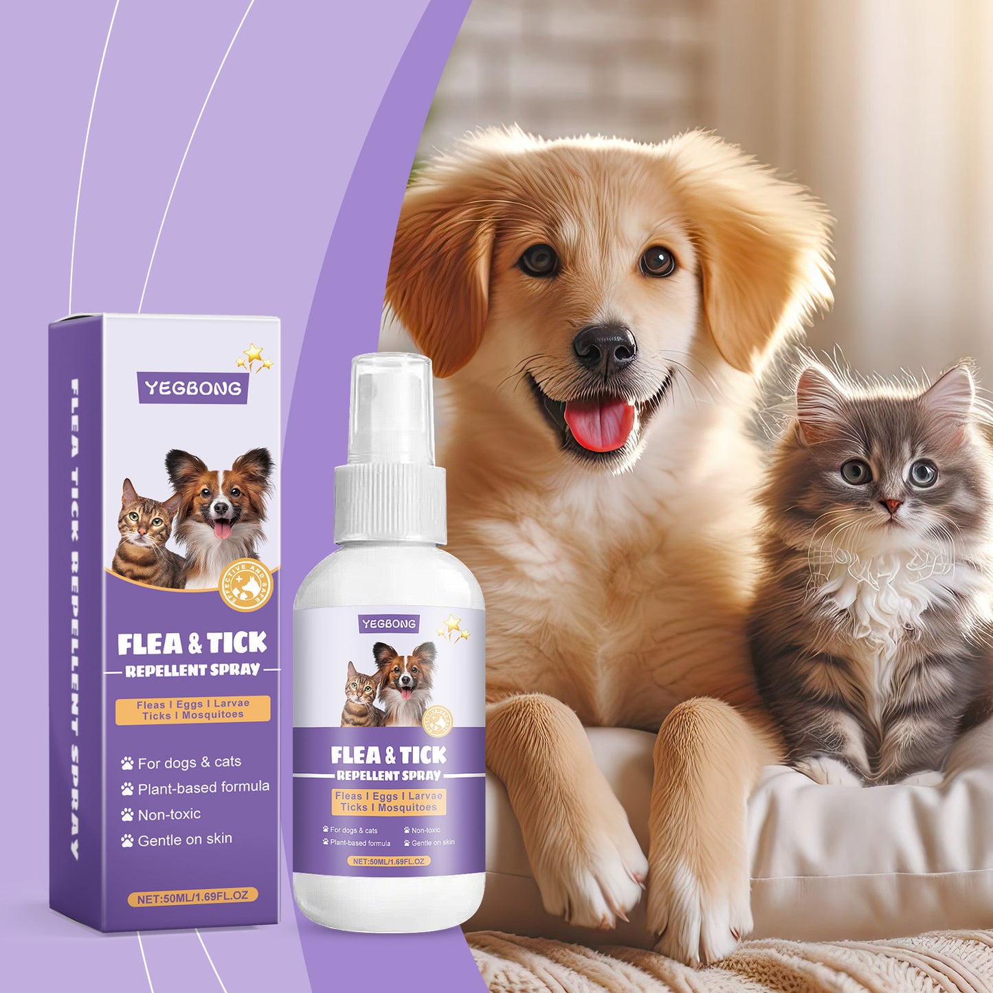 🐶🐱【Sigur și prietenos🔥】【Cumpără unul, primești unul gratuit🔥】Spray deodorant pentru curățarea dinților câinilor și pisicilor🐾 