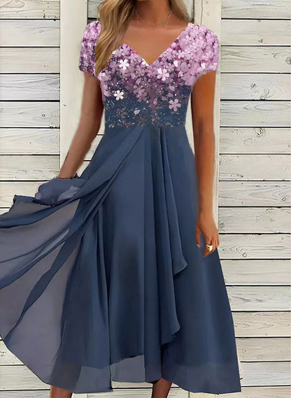 🌈👗【Produs nou de vară】【S-5XL】Rochie din șifon - moale și prietenoasă cu pielea, arătând un temperament la modă 