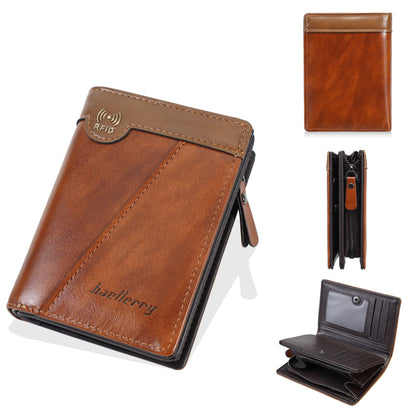 🔥😎【50% sleva✨】Nová luxusní pánská peněženka na zip v retro stylu s RFID ochranou proti krádeži.