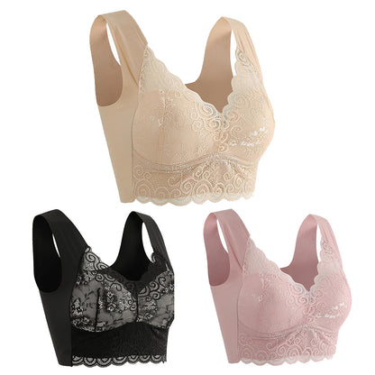 👙💖【Пакет от 3】【M-5XL】Нов дамски удобен и дишащ сутиен, красива и удобна дантела