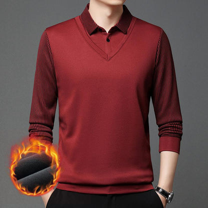 🔥👔【50% popust✨】【M-4XL】Nova jesensko/zimska moška dvodelna poslovna srajca s flis podlogo in debelo imitacijo flisa