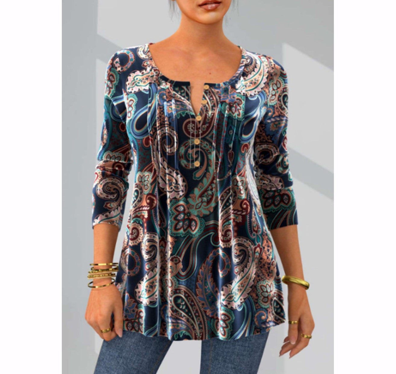 🔥🌷【Žhavé zboží✨】【S-3XL】Podzimní/zimní nové tričko s dlouhým rukávem a kulatým výstřihem s retro potiskem