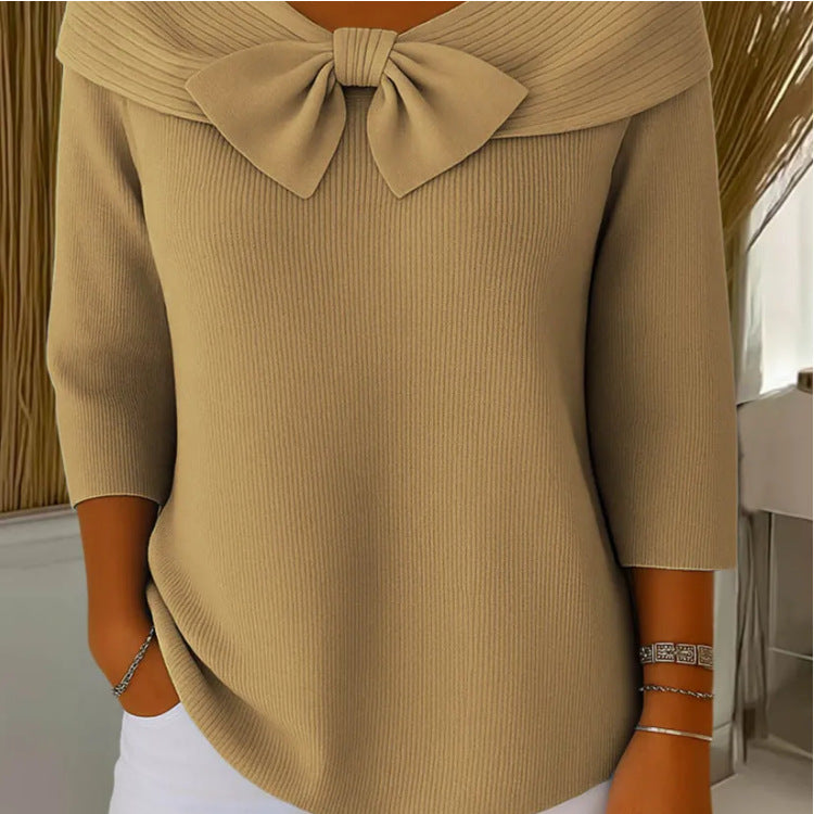 🔥🌈【Gorący przedmiot】【S-5XL】Nowy elegancki damski top w stylu francuskim z długim rękawem i cienką dzianinową podstawą