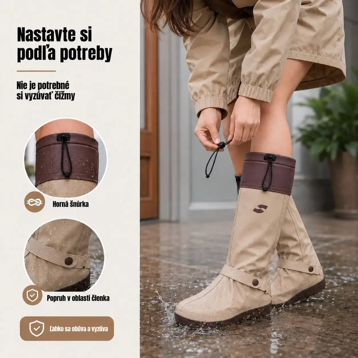 🌧️👟【Veľkosti 36-42】 Nepremokavé a skladacie návleky na topánky — protišmykové, odolné voči opotrebovaniu a opakovane použiteľné