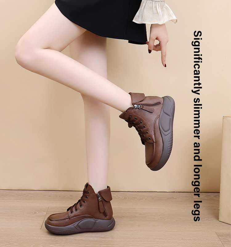 🔥✨【30% REDUCERE】Cizme Martin casual din piele, noi de toamnă, cu talpă groasă, la modă și confortabile