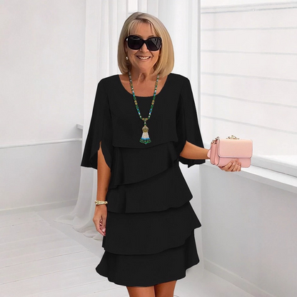 【S-3XL】Elegancka, wielowarstwowa sukienka z falbankami na mankietach, stylowa i wyrafinowana💃