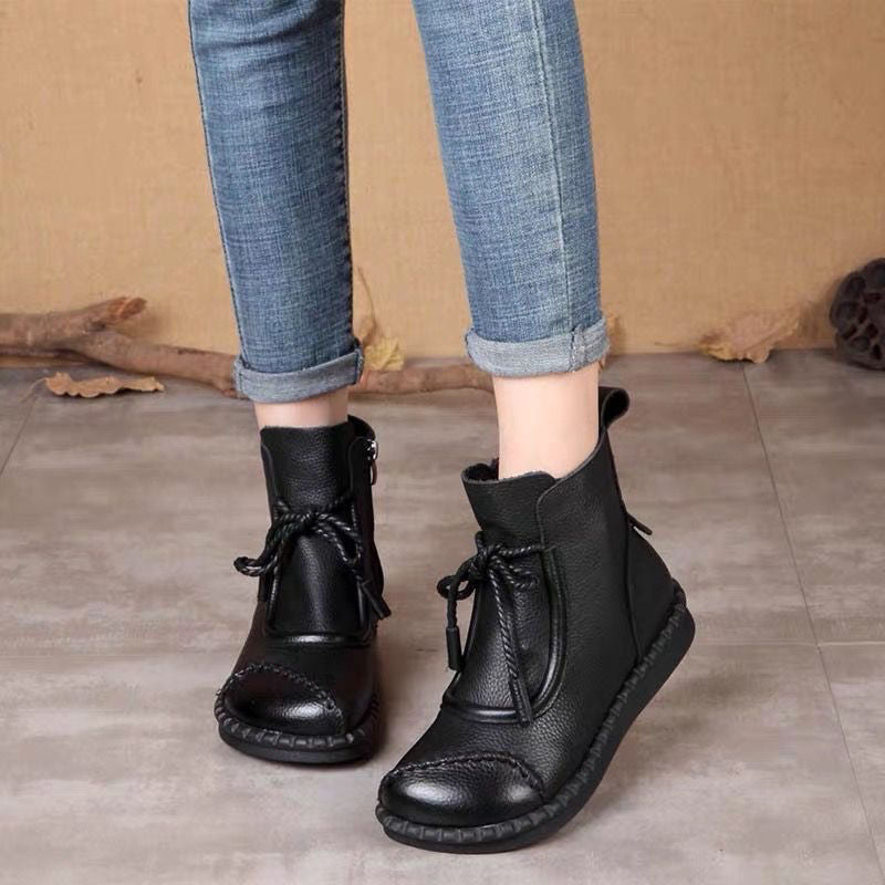 🔥✨【35-40】🌷👢Noutăți 2025 Precomandă începutul toamnei🎉 Ghete vintage din piele moale pentru femei 