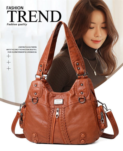 🔥👜Novinka pro rok 2026, velká kapacita, praktická a stylová, taška přes rameno z měkké kůže.