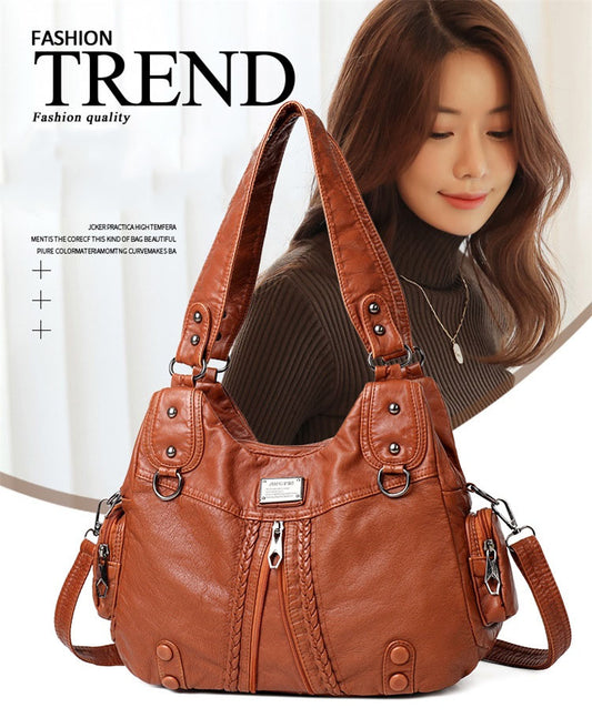 🔥👜Novinka pro rok 2026, velká kapacita, praktická a stylová, taška přes rameno z měkké kůže.