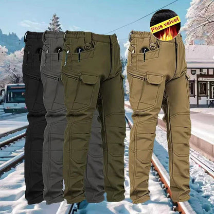 🔥【S–4XL】Pánské outdoorové zesílené podzimní a zimní kalhoty, taktické kalhoty - teplé, s fleecovou podšívkou, nepromokavé a větruodolné
