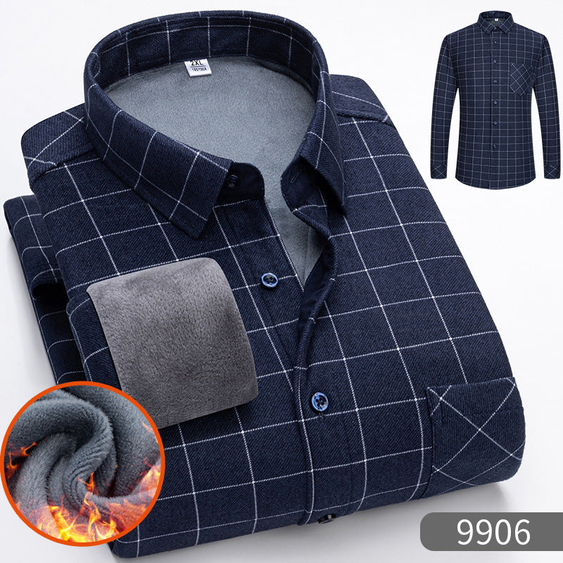 🔥👔【Разпродажба с ограничено време -50% отстъпка】Мъжка топла риза с поларена подплата за есен и зима