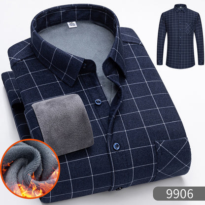 🔥👔【Разпродажба с ограничено време -50% отстъпка】Мъжка топла риза с поларена подплата за есен и зима
