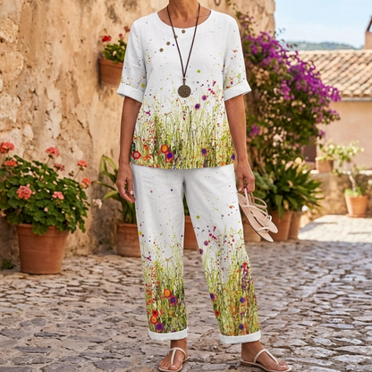🔥 Conjunto a juego para mujer (tallas S–5XL) | Top y pantalón estampados 2026 ✅ Pago contra entrega disponible