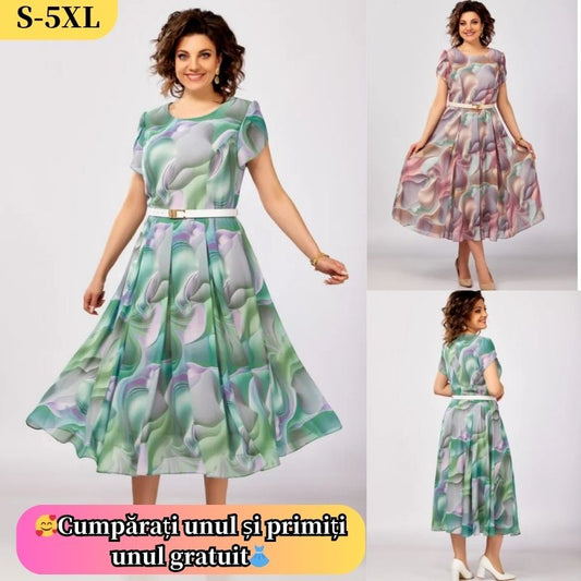 🔥🥰【Oferte speciale de vară】【S-5XL】Rochie nouă, elegantă, din șifon de înaltă calitate 