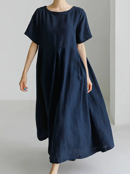【40-120 KG】【M-5XL】 2025🌟 Savršena haljina za ljeto!👗 Maslinasto zelena haljina A-kroja – elegantna i ležerna!