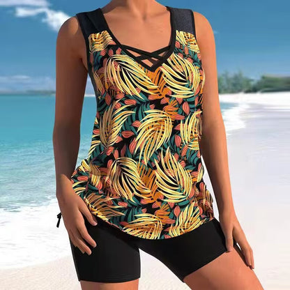 🌴🌊【S-5XL】🩱Ljetni visokokvalitetni prozračni dvodijelni kupaći kostim, moderan print, udoban i nježan za kožu