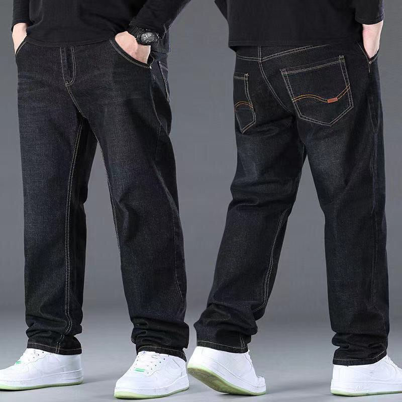 👖😎【50% zniżki🔥】【45-160 kg】💕🔥 Męskie jeansy casualowe z elastyczną podeszwą w dużym rozmiarze - luźne i wygodne