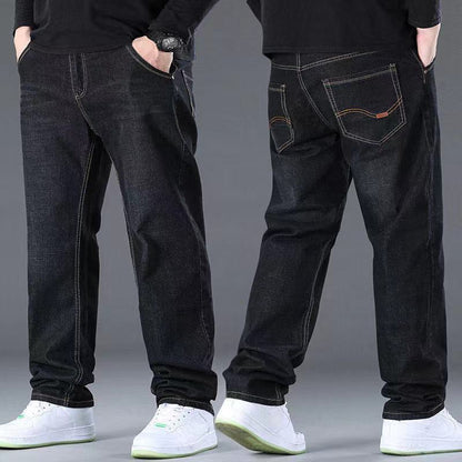 👖😎【50% zniżki🔥】【45-160 kg】💕🔥 Męskie jeansy casualowe z elastyczną podeszwą w dużym rozmiarze - luźne i wygodne