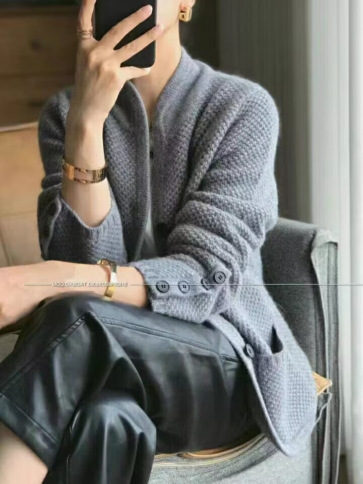 🔥✨【50% zniżki】【S-2XL】Elegancka kurtka z francuskiego kaszmiru na jesień, lekka, ciepła i uniwersalna