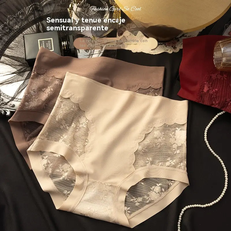 🔥👙【40-80KG】Braguitas de encaje sin costuras de alta elasticidad para mujer, control de abdomen y efecto lifting de glúteos