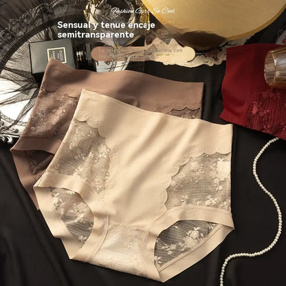 🔥👙【40-80KG】Braguitas de encaje sin costuras de alta elasticidad para mujer, control de abdomen y efecto lifting de glúteos