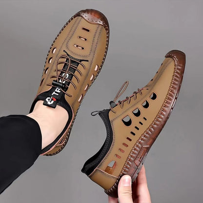 🔥Cantidad limitada🔥✨【Tallas 39-44】Zapatos casuales para hombre con suela hueca, transpirables y antideslizantes de cuero genuino.