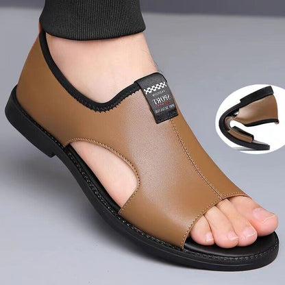 🔥👞【38-44】Sandale de vară pentru bărbați din piele de vacă, respirabile, cu goluri, antiderapante, casual, 2025 